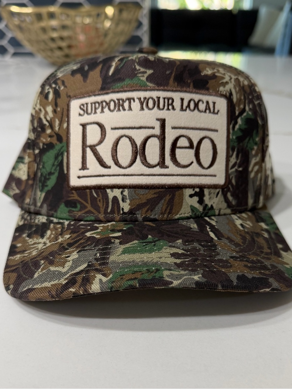 NWT Support Your Local Rodeo Camouflage Cap - Brown/Green OS